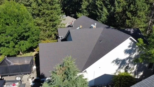 Tear-off in progress on the Vancouver, WA Hazel Dell roof replacement